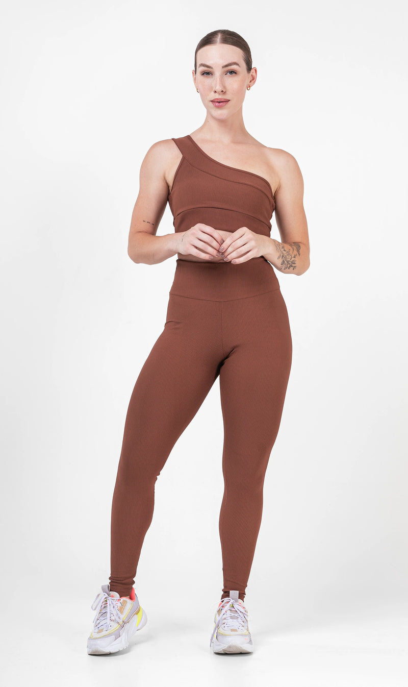 SET Legging + Sport Bra Aestehtic Brown