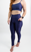 SET Legging + Sport Bra Essence Comfy Navy with Pocket
