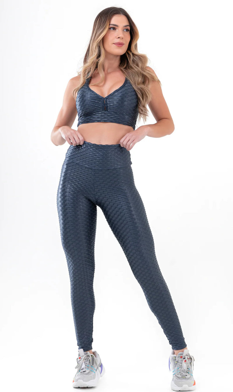 SET Legging + Sport Bra Brocada Navy
