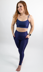 SET Legging + Sport Bra Essence Comfy Navy with Pocket